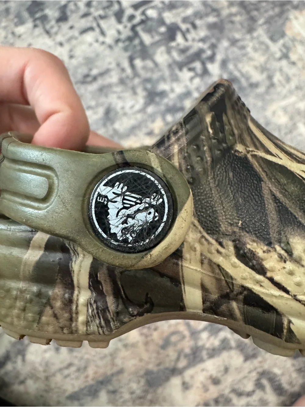 Kids Camo Slip-On Clogs in Green